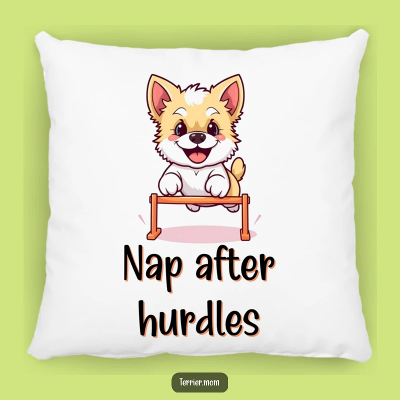 Comfy Funny Kawaii Terrier Dog Pillow - Soft Leaping Dog Decor
