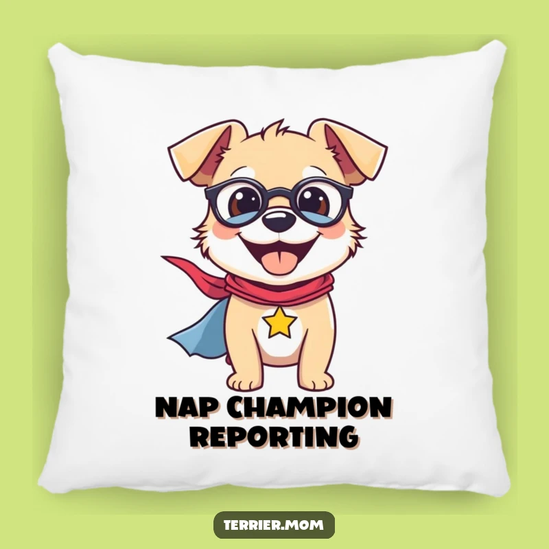 Soft Funny Terrier Pillow: Heroic Comfort, Cozy Dog Gift