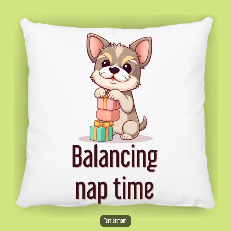 Soft Funny Terrier Gift Stack Pillow - Cozy Hilarious Dog Gift