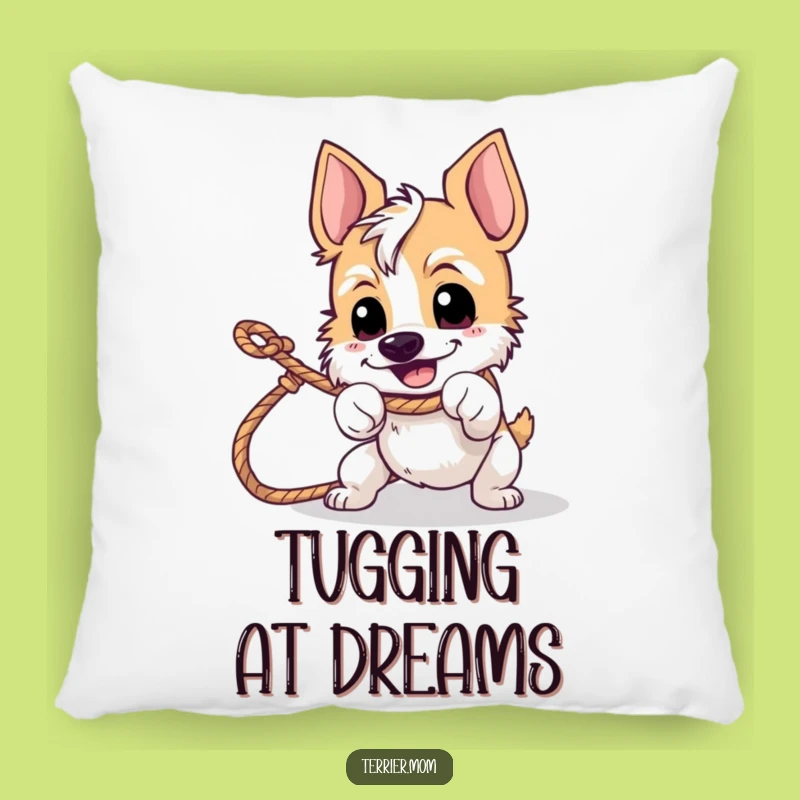 Cozy Funny Tug-of-War Terrier Pillow - Add Comfort and Determination