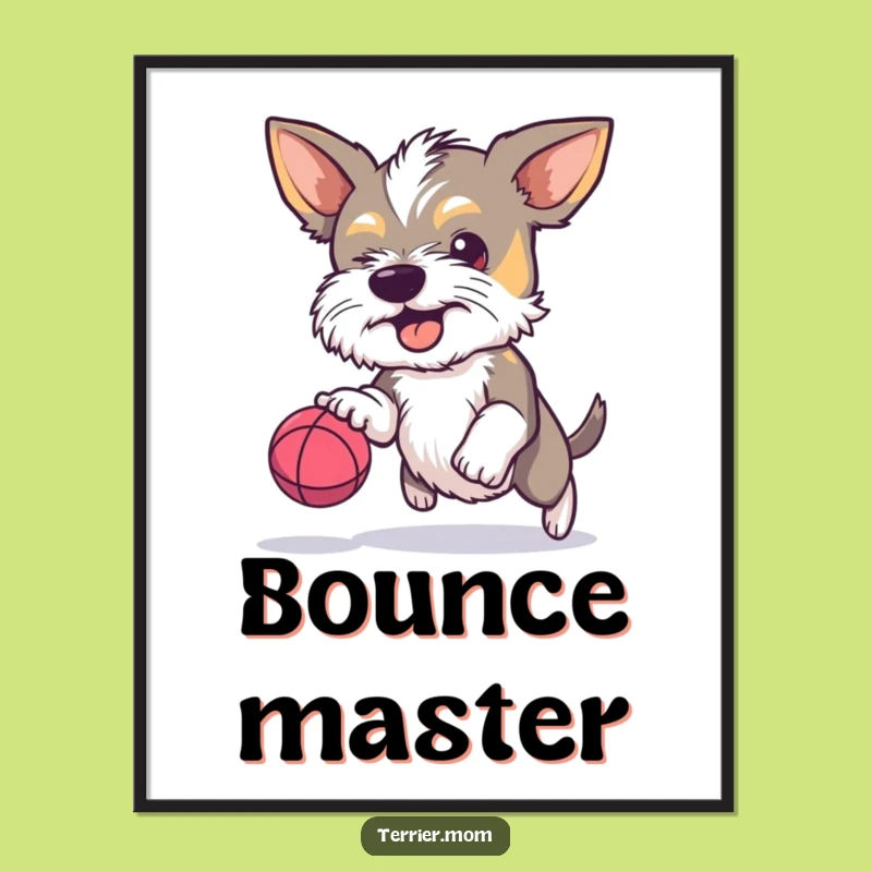 Funny Terrier Bouncy Ball Digital Art: Instant Focus, Perfect Humorous Decor