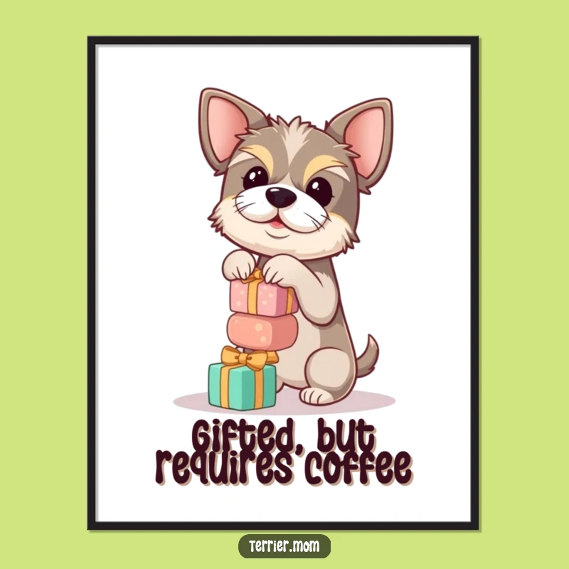 Digital Funny Terrier Gift Stack Art - Instant Hilarious Download Gift