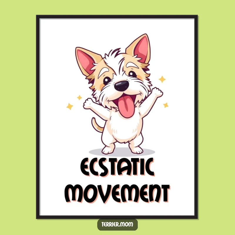 Instant Dance Party: Funny Dancing Terrier Digital Art Print for Immediate Fun!