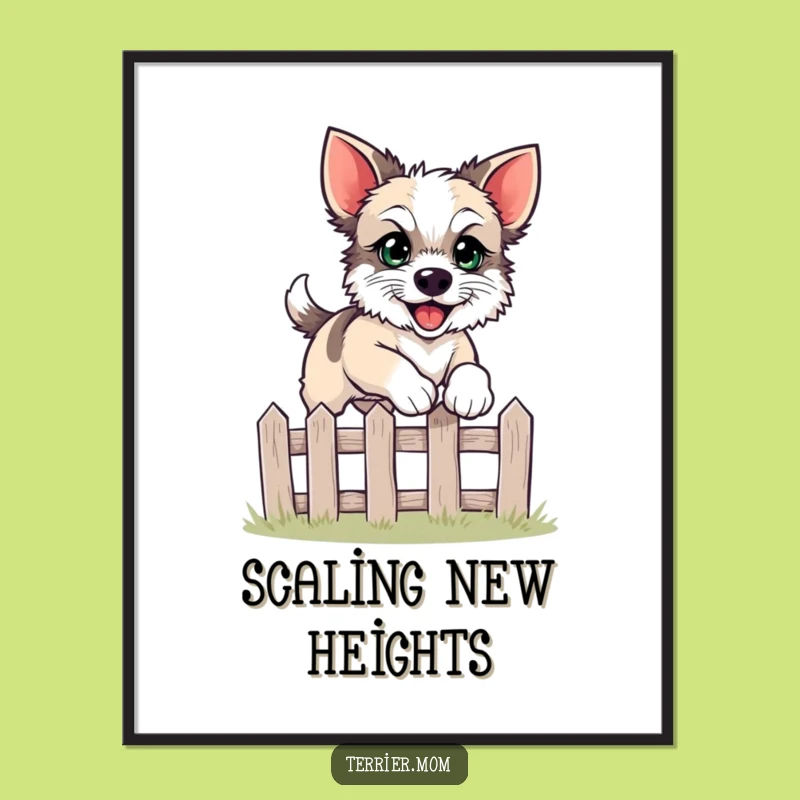 Funny Leaping Terrier Digital Art - Instant Energetic Decor for Dog Fans