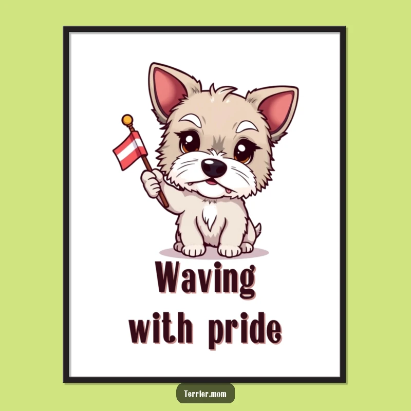 Funny Terrier Flag Digital Art: Instant Pride, Perfect Humorous Decor