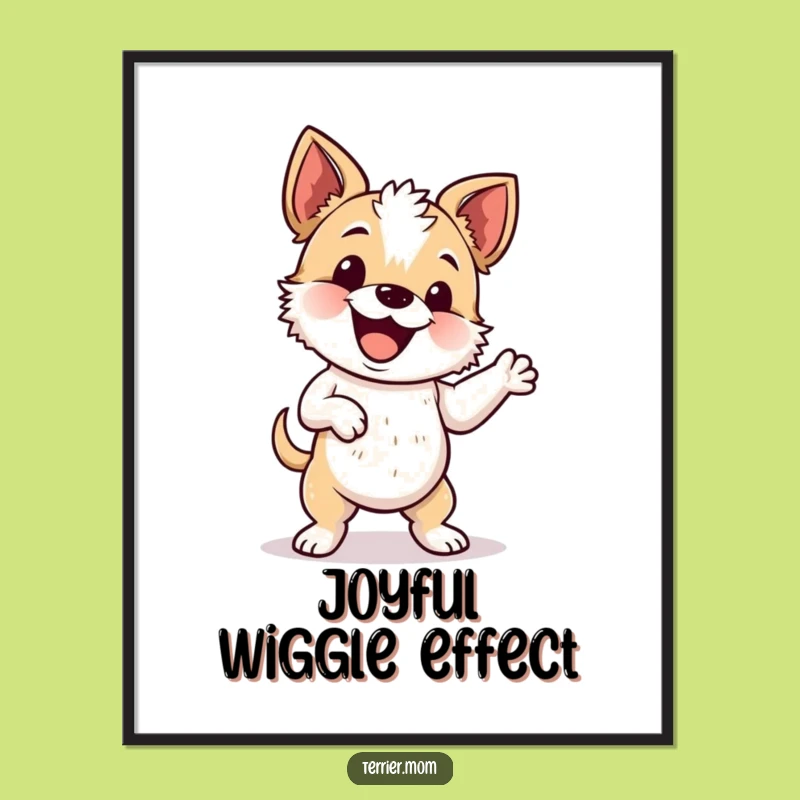 Funny Wiggle Dance Terrier Digital Art - Energetic Dog Printable Gift