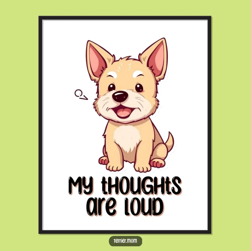 Instant Funny Terrier Barking Digital Art: Download Hilarious Canine Vibes Today!