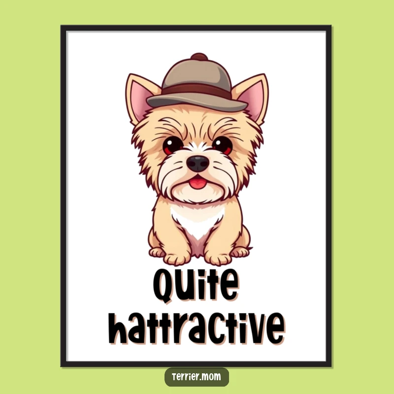 Funny Kawaii Terrier Dog Digital Art: Instant Dapper Charm for Your Decor