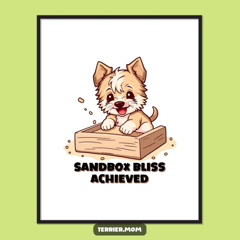 Funny Terrier Digital Art: Digging Joy Decor, Instant Dog Gift