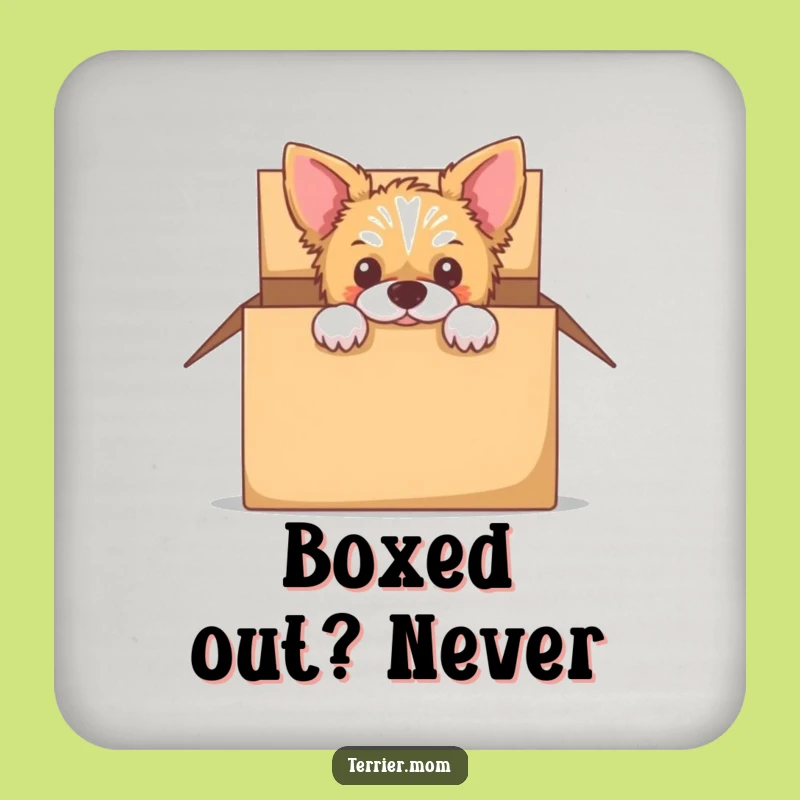 Funny Peek-a-Boo Terrier Coaster Set - Protect Surfaces Dog Box Gift