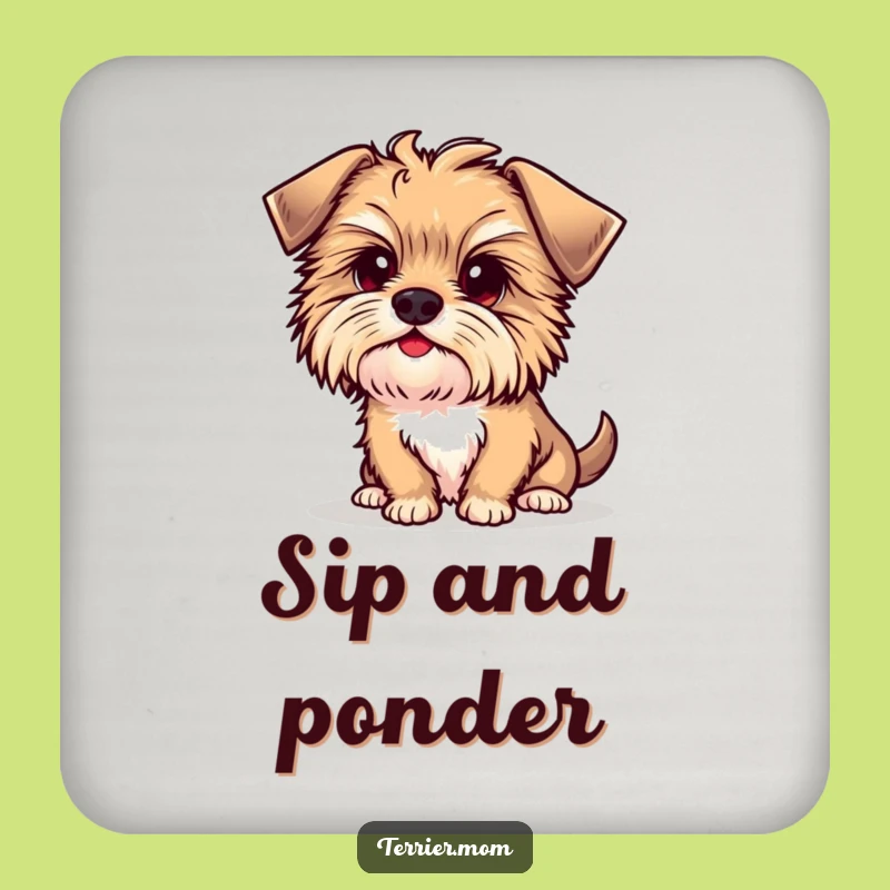 Cute Funny Kawaii Terrier Coasters - Protect Surfaces with a Curious Pup