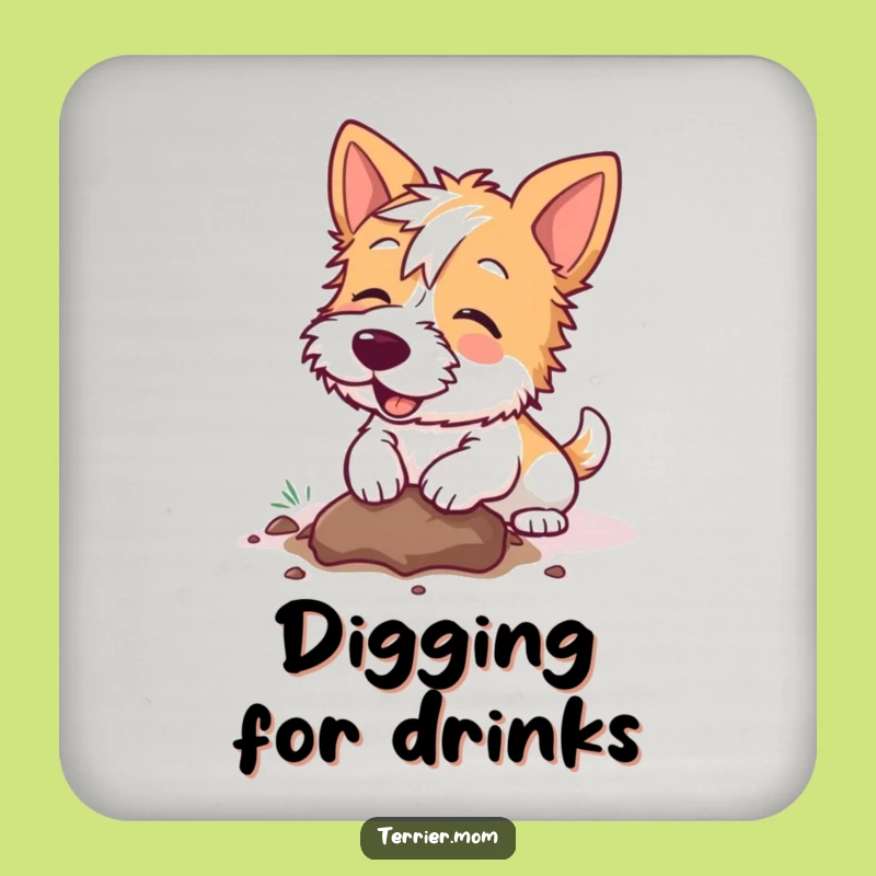 Funny Kawaii Terrier Dog Coaster: Protect Surfaces from Digging