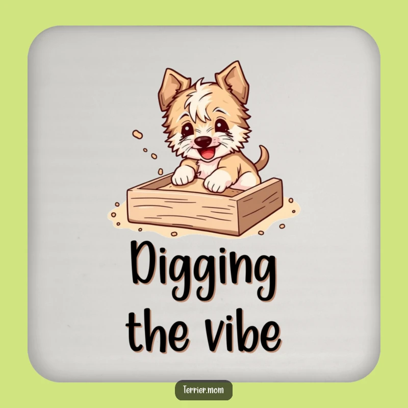 Funny Terrier Coaster: Sandbox Fun, Chic Dog Lover Gift