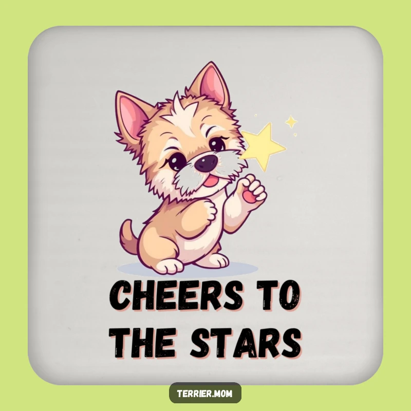 Funny Curious Terrier Coaster - Protect Surfaces with Whimsical Dog Art