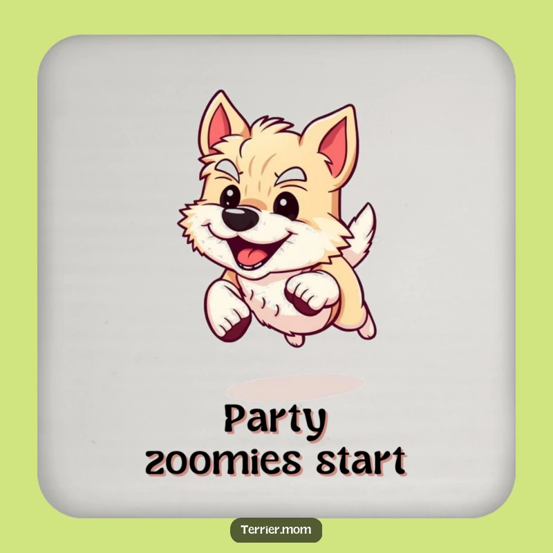 Funny Energetic Terrier Dog Coaster: Happy Sprinter, Chic Funny Gift