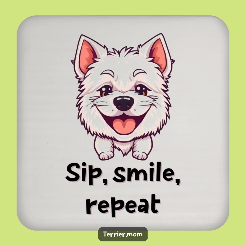 Funny Goofy Grin Terrier Coaster Set - Protect Surfaces Happy Dog Gift