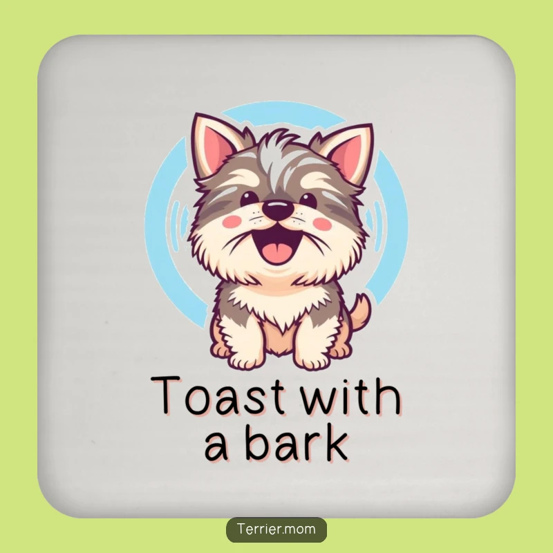 Funny Kawaii Terrier Dog Coaster: Protect Surfaces With a Cheerful Bark!