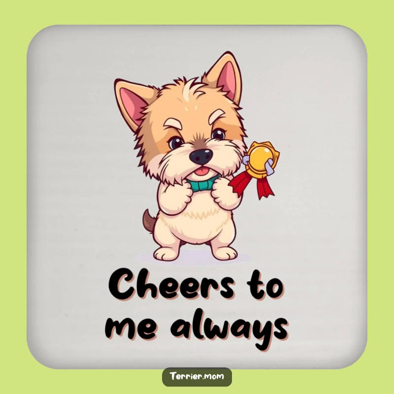 Funny Terrier Award Bow Coaster Set: Hilarious Dog Gift for Party Pups!