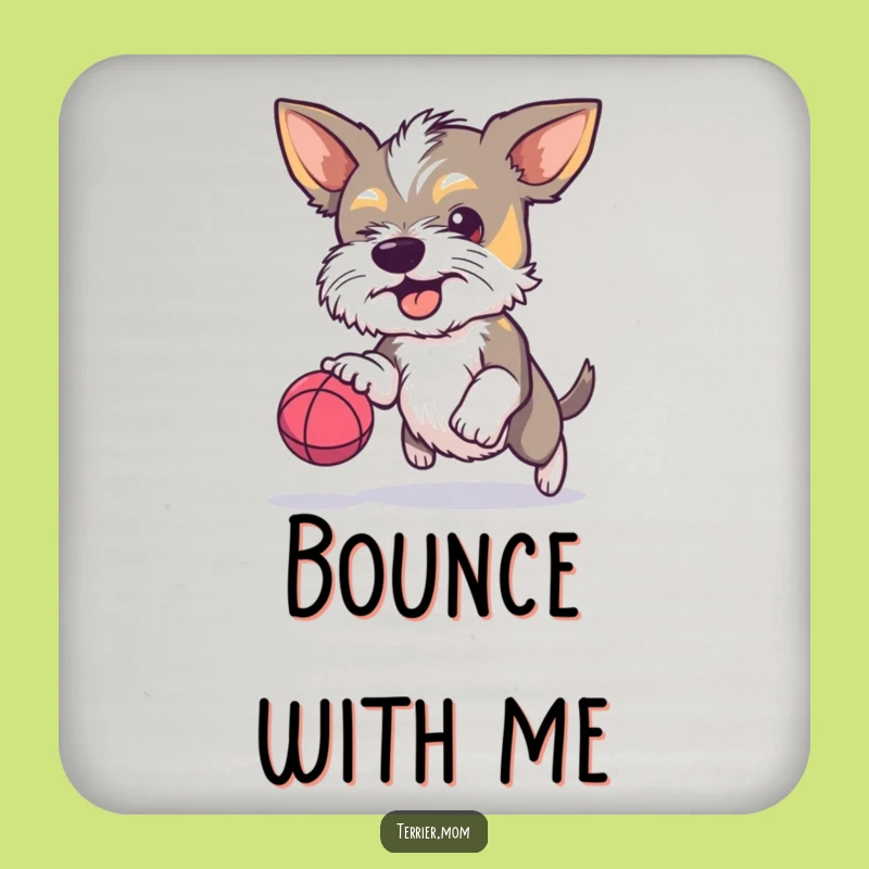 Funny Terrier Bouncy Ball Coaster: Focused Protection, Perfect Humorous Gift