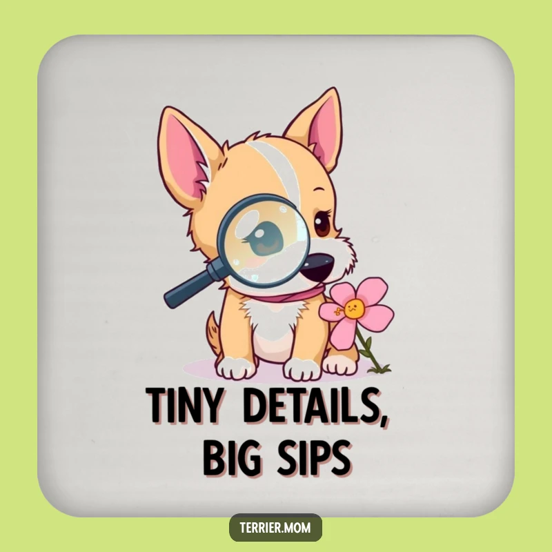 Funny Terrier Investigation Coaster Set: Protect Tables with Canine Curiosity!