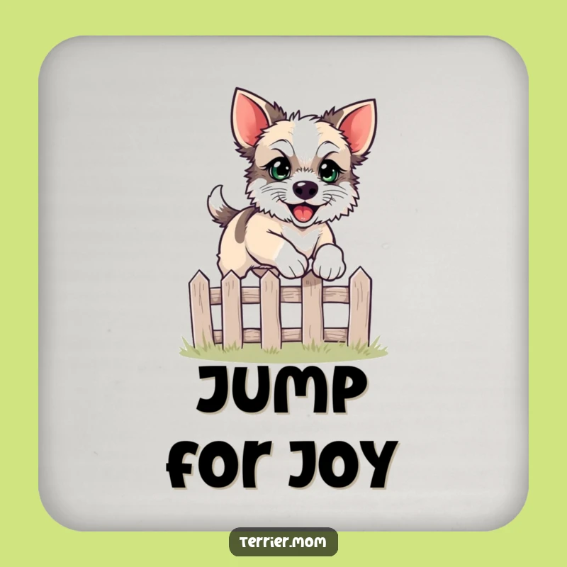 Funny Leaping Terrier Drink Coaster - Protect Surfaces with Pup Power