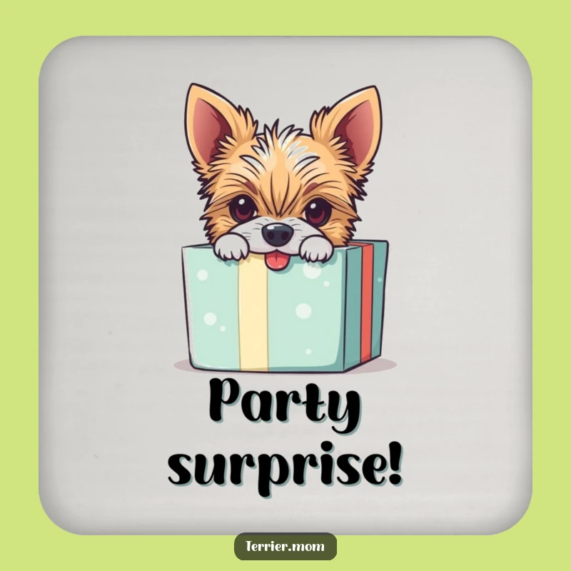 Funny Mischievous Terrier Coaster - Protect Surfaces with Hilarious Dog Art