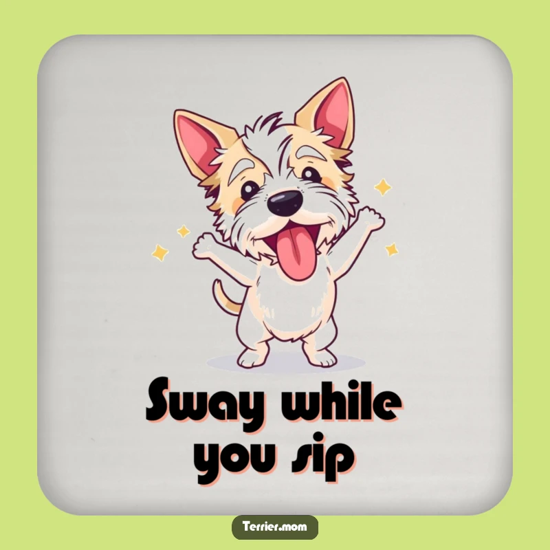 Protect Your Surfaces: Funny Dancing Terrier Drink Coaster for Party Tables!