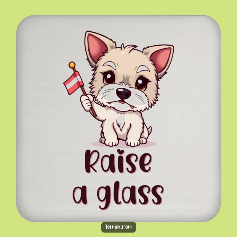 Funny Terrier Flag Coaster: Proud Protection, Perfect Humorous Gift