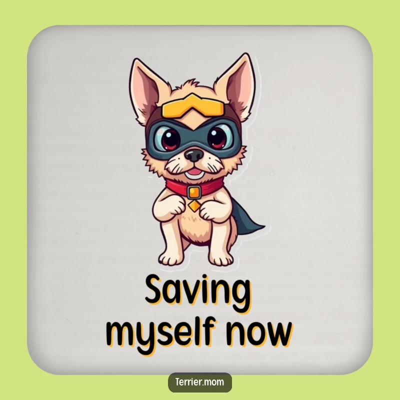 Funny Superhero Terrier Coaster: Protect Surfaces with This Hilarious 'Funny Gift' Dog Accessory