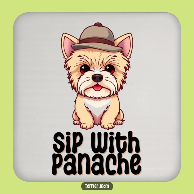 Funny Kawaii Terrier Dog Coaster: Protect Surfaces With Dapper Charm