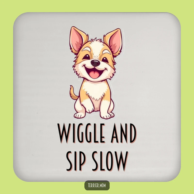 Set of Funny Wiggly Terrier Coasters: Protect Tables with Joy!