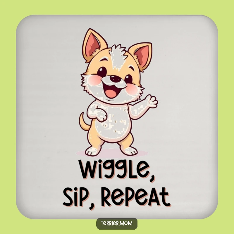 Funny Wiggle Dance Terrier Coaster Set - Protect Surfaces Dog Dance Gift