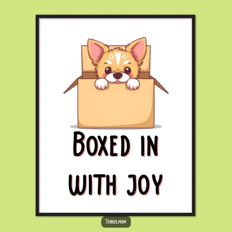 Funny Peek-a-Boo Terrier Poster - Curious Dog Box Art Gift