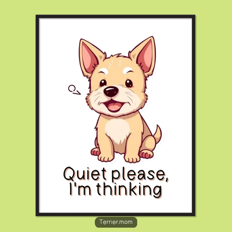 Funny Terrier Barking Poster: Decorate Your Walls with Hilarious Canine Greetings!