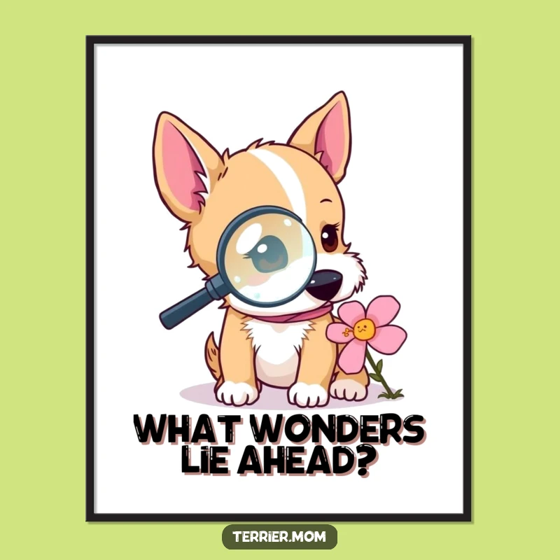 Funny Terrier Observation Poster: Decorate with Canine Curiosity and Humor!