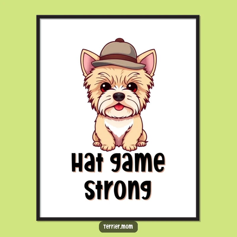 Funny Kawaii Terrier Dog Poster: Decorate With Dapper Charm and Style!