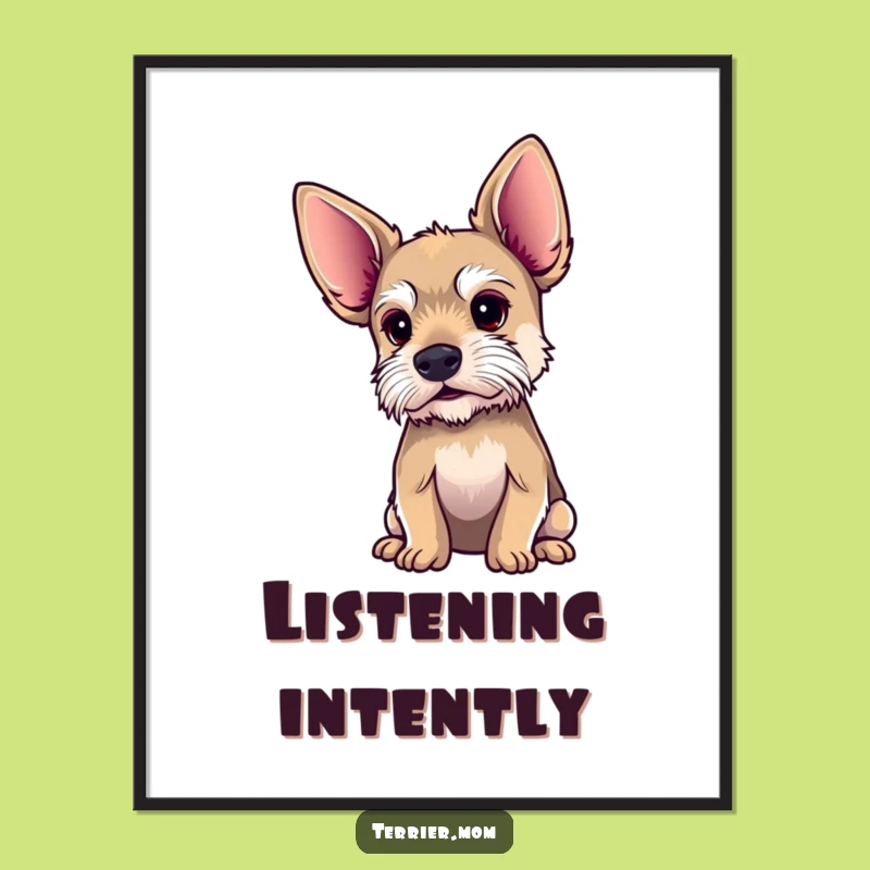 Wall of Sound: Funny Big Ears Terrier Poster for the Attentive Decor!