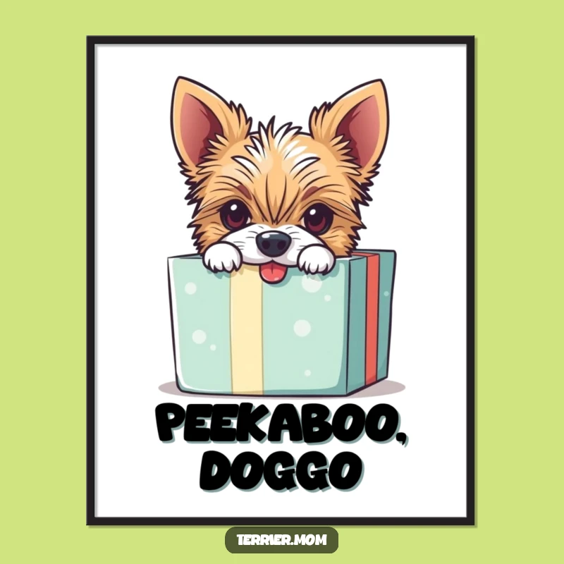 Funny Mischievous Terrier Poster - Playful Wall Art & Hilarious Dog Gift