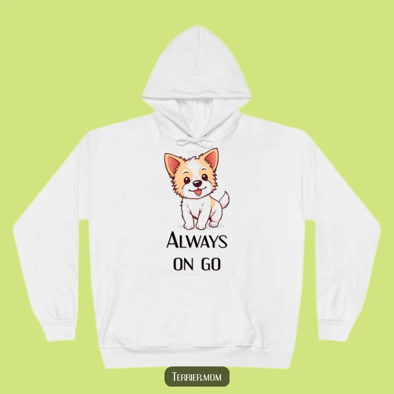 Funny Kawaii Terrier Hoodie - Perky Ears Wagging Tail, Cozy Energy!