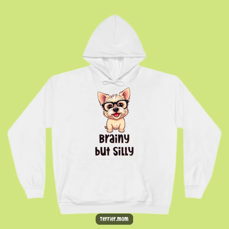 Funny Playful Terrier Dog Hoodie: Cozy Intellectual Pup, Ultimate Funny Gift