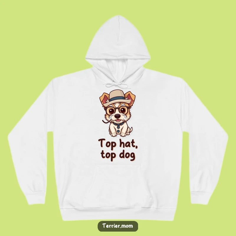 Cozy Funny Dapper Terrier Hoodie - Warm Comfort for the Refined
