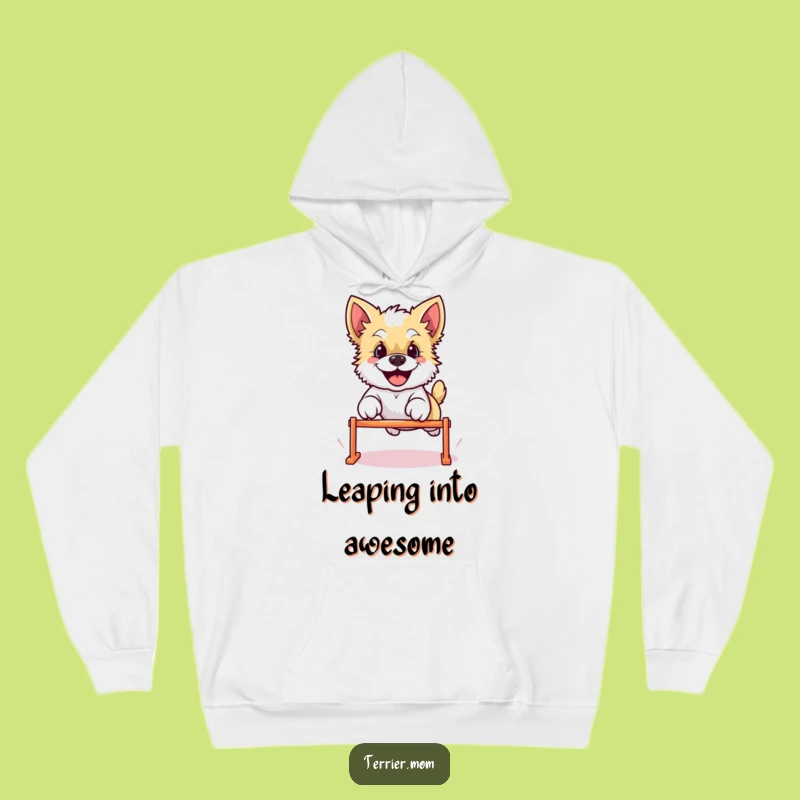 Cozy Funny Kawaii Terrier Dog Hoodie - Warm Leaping Dog Gift