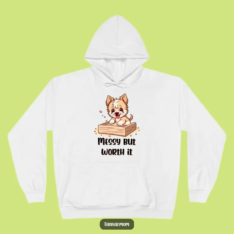 Cozy Funny Terrier Hoodie: Sandbox Explorer, Warm Dog Lover Gift
