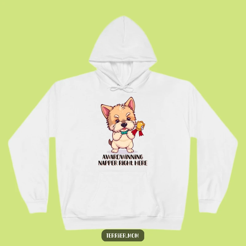 Funny Terrier Award Bow Hoodie: Cozy and Hilarious Dog Gift for Drama Kings!