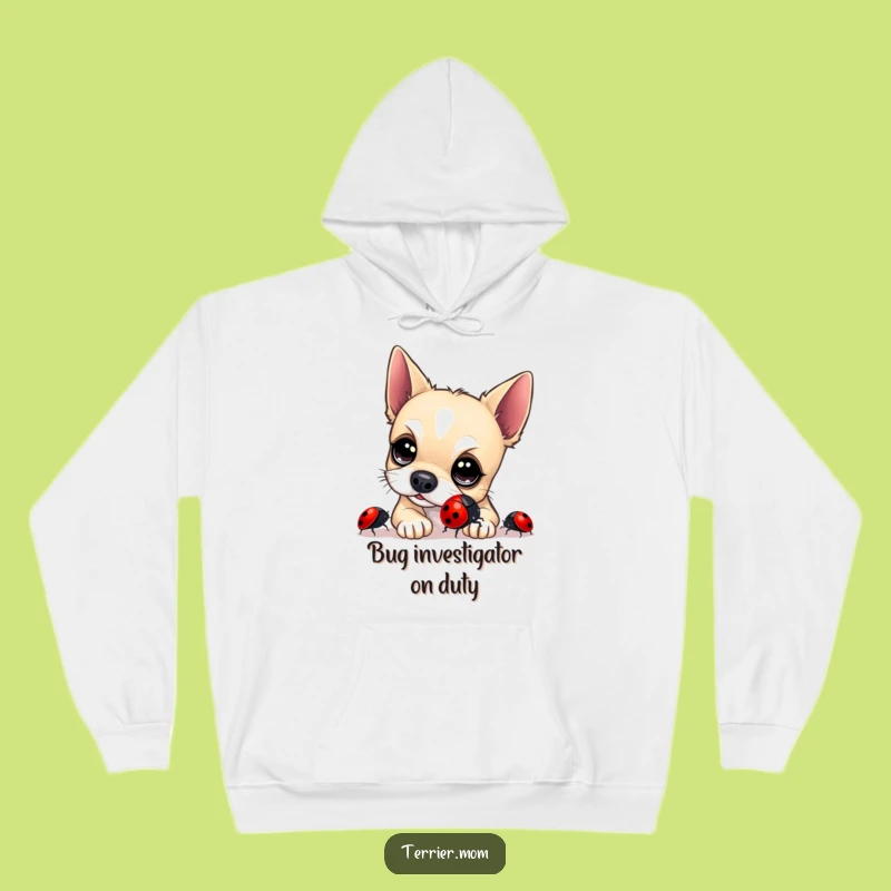 Funny Terrier Ladybug Hoodie: Cozy Dog Lover Sweatshirt, Humorous Canine Curiosity Gift