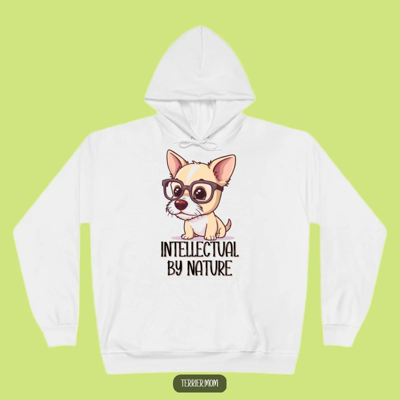 Funny Terrier Glasses Hoodie: Cozy and Hilarious Dog Gift for Smarty Pants!