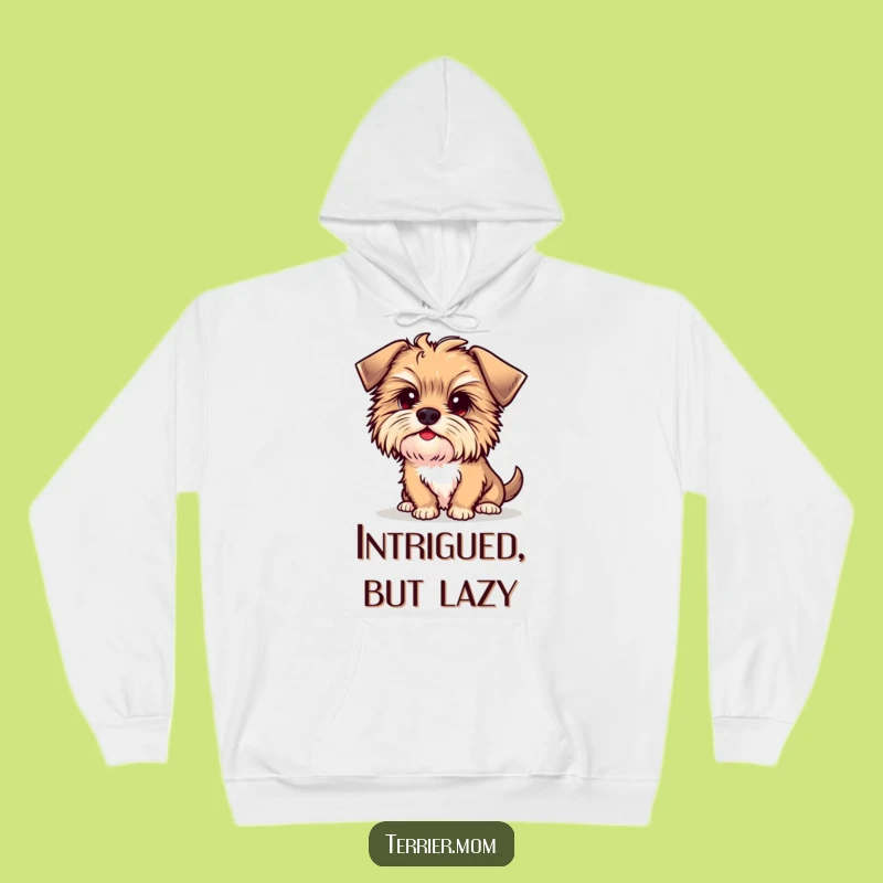 Cozy Funny Kawaii Terrier Hoodie - Curious Dog Head Tilt, Warm Funny Gift