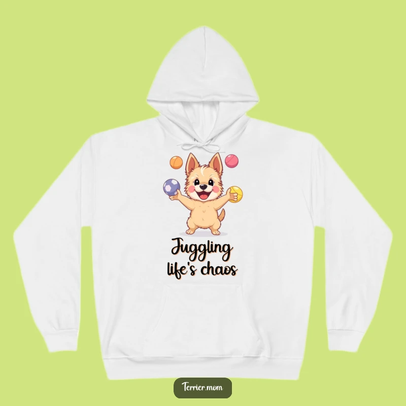 Funny Happy Terrier Dog Hoodie: Cozy Juggler, Ultimate Funny Gift for Comfort