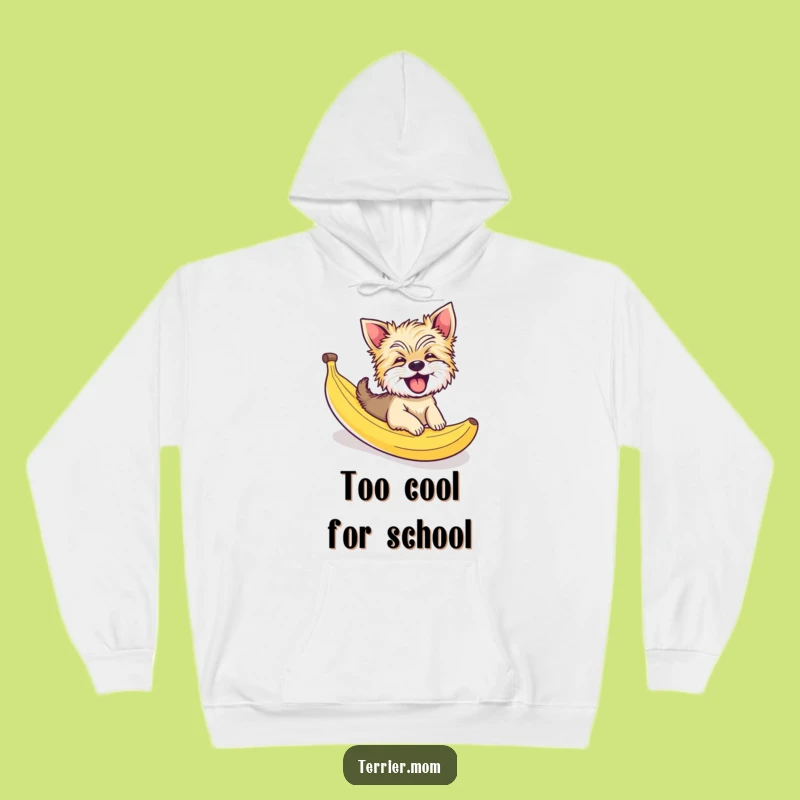 Funny Giggling Terrier Dog Banana Peel Slide Hoodie - Cozy Laugh Gift