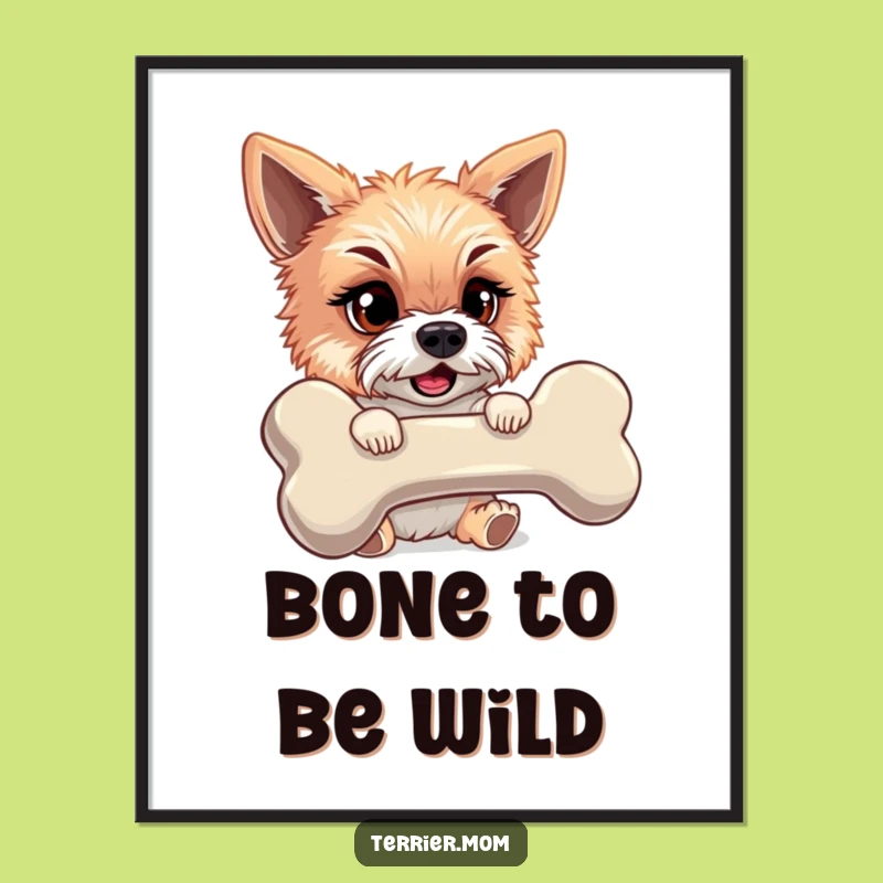 Free Printable Terrier Wall Art: Funny Dog Bone Downloadable Art Print